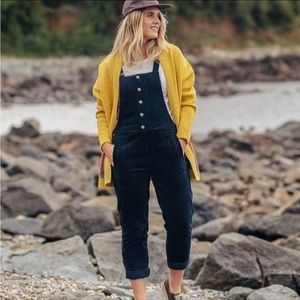 Passenger Tiaga Cord Dungarees Deep Navy Overalls